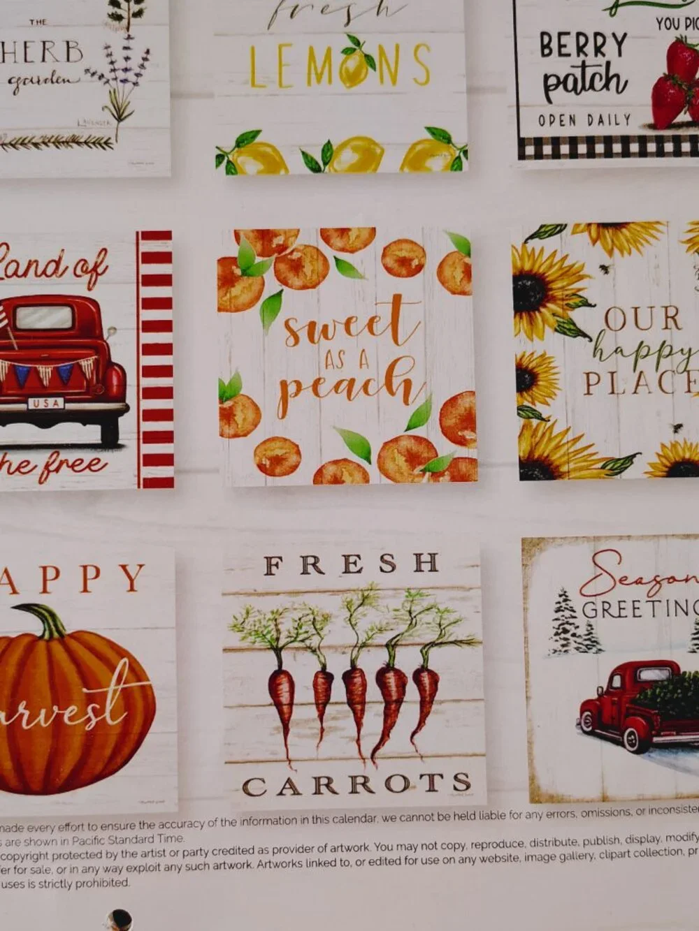 Farm Life 2024 Farmer's Market 2023 Lot 2 Wall Calendars 12 Month